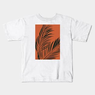 Minimalist Palm Tree Leaf Illustration Kids T-Shirt